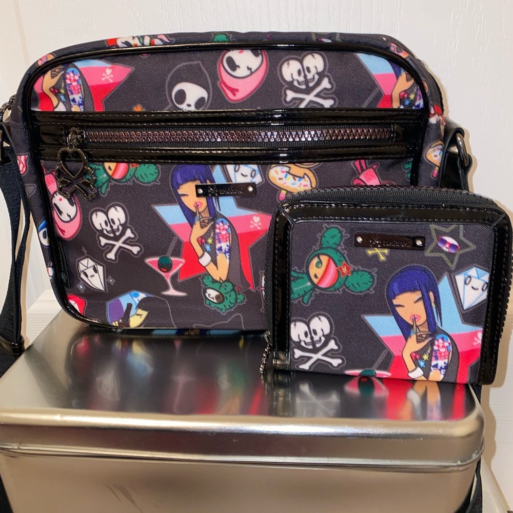 Tokidoki Zipped Pocket Crossbody Bag for Women and Wallet